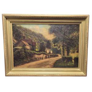 Oil on Canvas Rural Scene - Late 19th early 20th Century - Signed