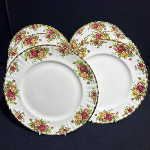 Six Royal Albert Old Country Roses Dinner Plates image-6