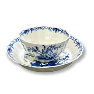 Late 18th Century Worcester Shaped Tea Bowl and Saucer