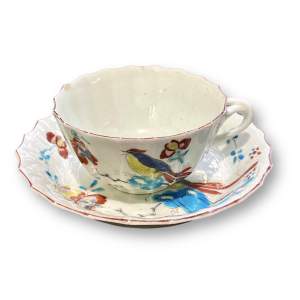 Late 18th Century Worcester Shaped Cup and Saucer