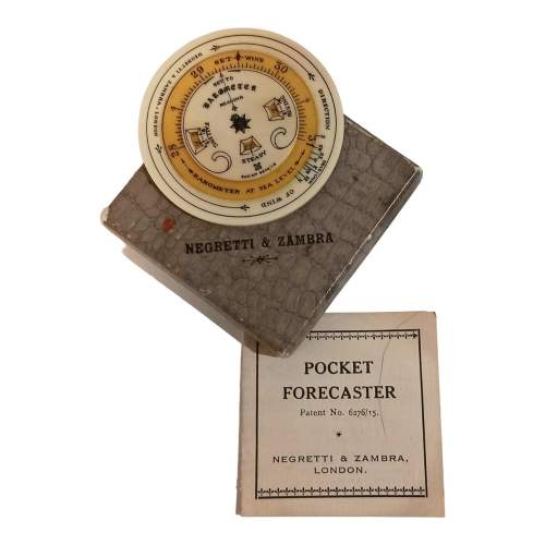 Negretti & Zambra Boxed Patent Pocket Forecaster Barometer image-1