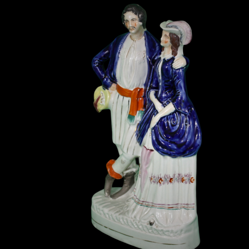 19th Century Staffordshire Flat Back of a Man and Woman image-4