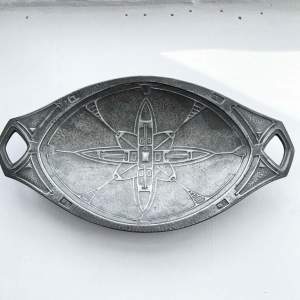Art Nouveau English Pewter Dish by Hutton of Sheffield