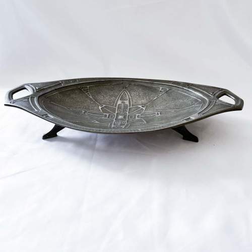 Art Nouveau English Pewter Dish by Hutton of Sheffield image-2