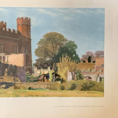 Original Railway Carriage Print Buckden Palace Huntingdonshire image-3