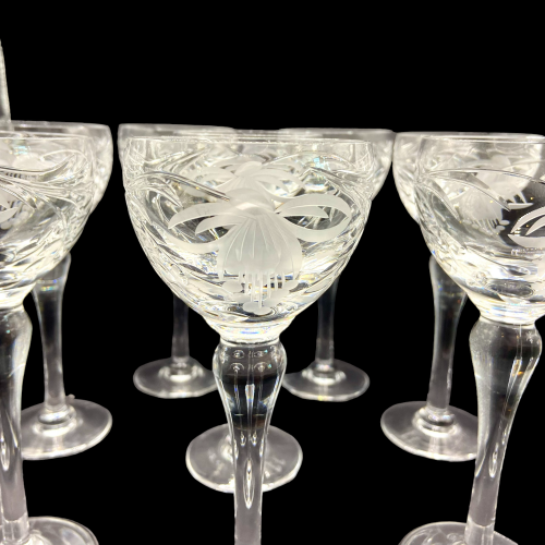 Royal Brierley Crystal Cut Glass Set of Eight Hock Wine Glasses image-5