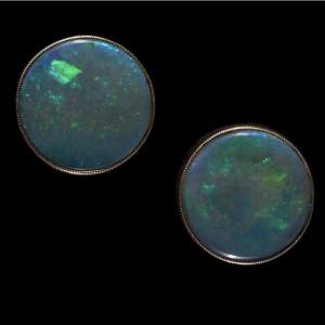 Pair of Opal Single Stone Stud Earrings