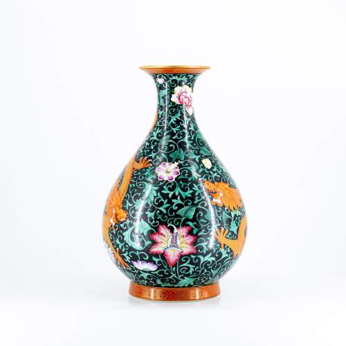 A Chinese 20th Century Yuhuchunping Dragon Vase image-2