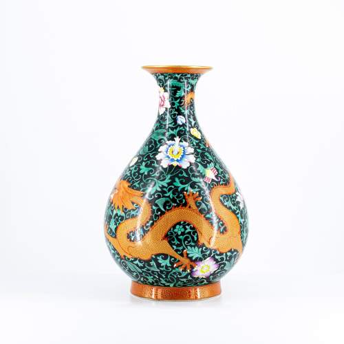 A Chinese 20th Century Yuhuchunping Dragon Vase image-3