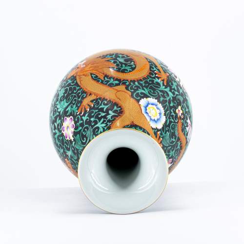 A Chinese 20th Century Yuhuchunping Dragon Vase image-4