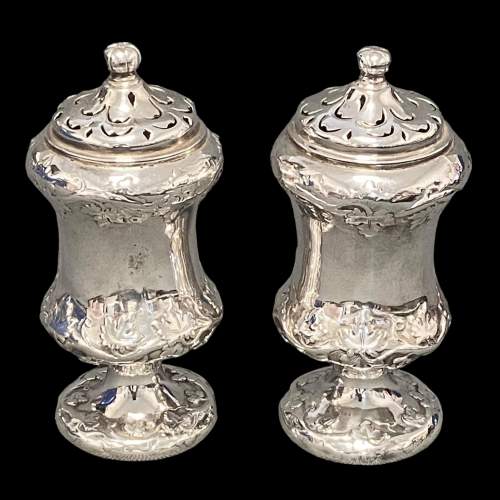 Antique Anglo Indian Pair of Silver Salts by Hamilton & Co image-2