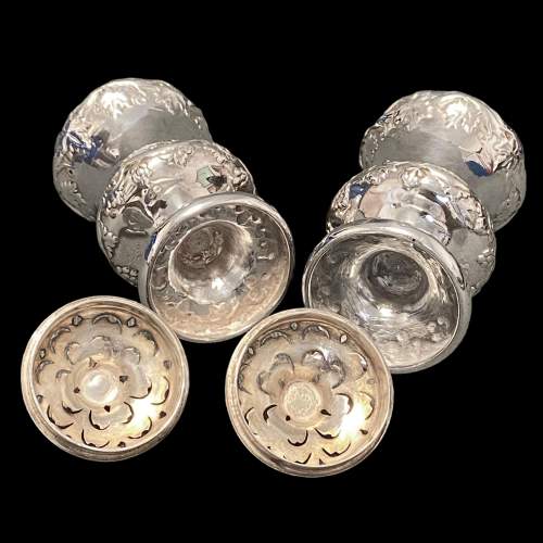 Antique Anglo Indian Pair of Silver Salts by Hamilton & Co image-6