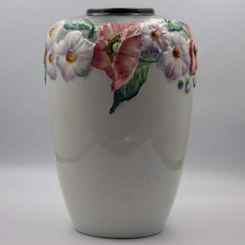 Carltonware 1930s Art Deco Floral Australian Pottery Vase image-1