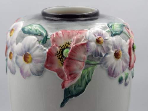 Carltonware 1930s Art Deco Floral Australian Pottery Vase image-2