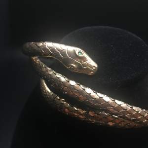Rare Vintage 1950s Rolled Gold Snake Statement Choker