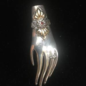 Vintage Silver and Gold Rare Hand Brooch