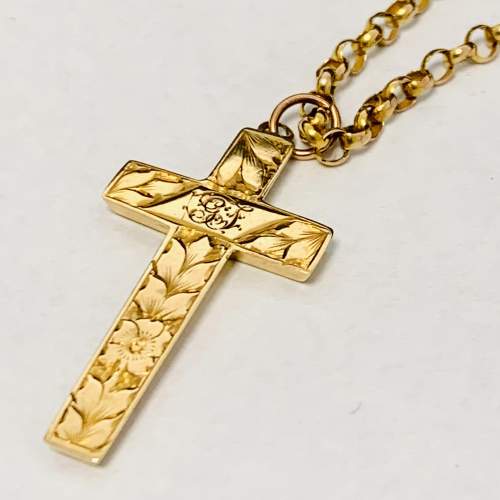 9ct Rose Gold Chester Cross and Chain image-1