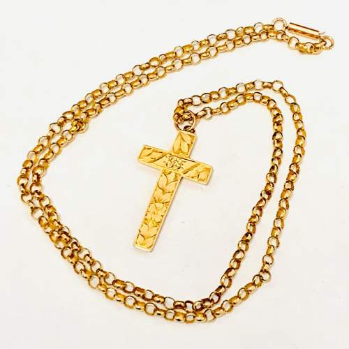 9ct Rose Gold Chester Cross and Chain image-3