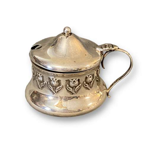 Art Nouveau Silver Mustard Pot image-1