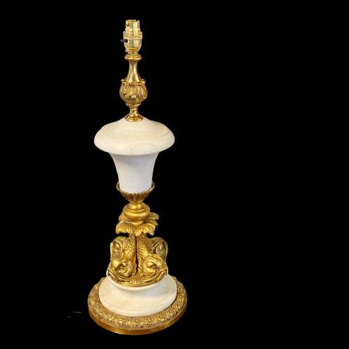 Marble and Gilt Bronze Table Lamp image-1