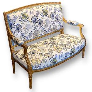 Late 19th Century French Louis XVI Style Gilt Wood Sofa