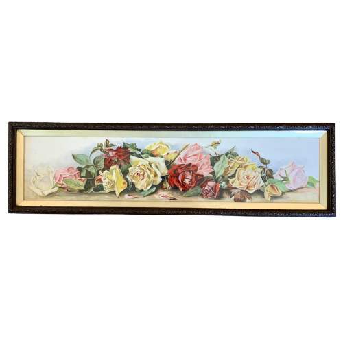 Framed Oil Painting of Roses image-1