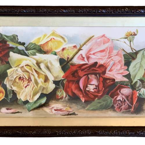 Framed Oil Painting of Roses image-3