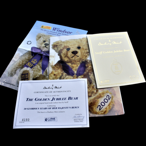 Steiff Golden Jubilee Bear for Queen Elizabeth 11 50yr Accession image-5
