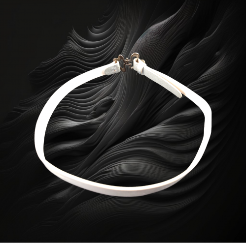 Georg Jensen Splash Silver & White Leather Necklace image-3