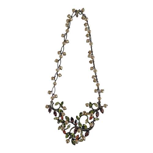 Vintage Sweet Romance USA Baroque Crystal Costume Necklace image-5