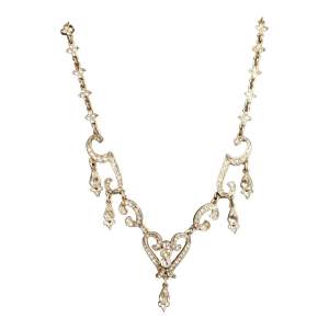 Vintage Sweet Romance USA Art Nouveau Crystal Costume Necklace