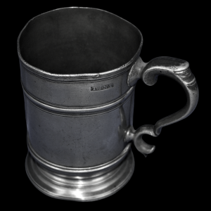 Pewter One Pint Tankard Inscribed 107  Wood Street Cheapside