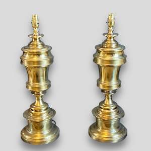 Pair of 20th Century Brass Plated Lamps