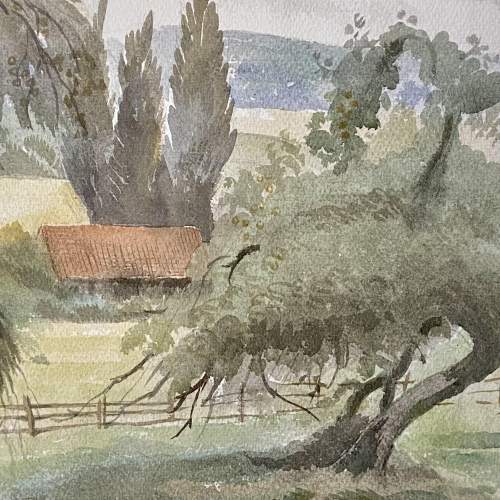 Franklin White Watercolour Painting The Meadow Field image-2