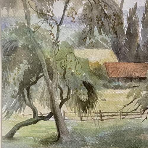 Franklin White Watercolour Painting The Meadow Field image-3