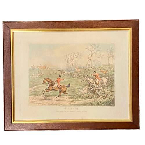 H Aiken Coloured Hunting Engraving Getting Away image-1