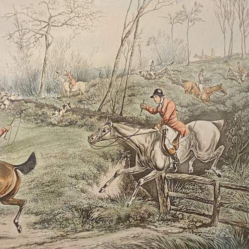 H Aiken Coloured Hunting Engraving Getting Away image-2