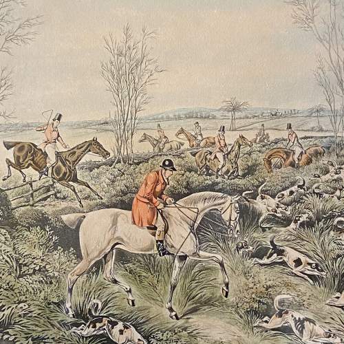H Aiken Coloured Hunting Engraving Drawing the Cover image-3