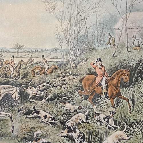 H Aiken Coloured Hunting Engraving Drawing the Cover image-2