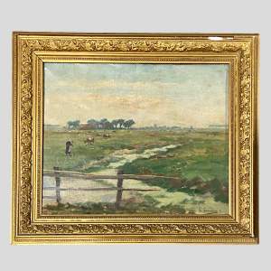 Signed 19th Century Oil on Canvas of a French Country Landscape