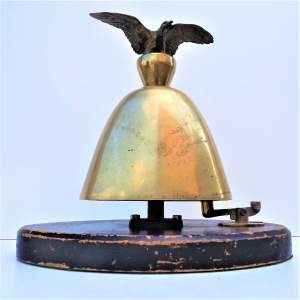 Large 19th Century Austrian Dinner Bell with Bronze Eagle Finial