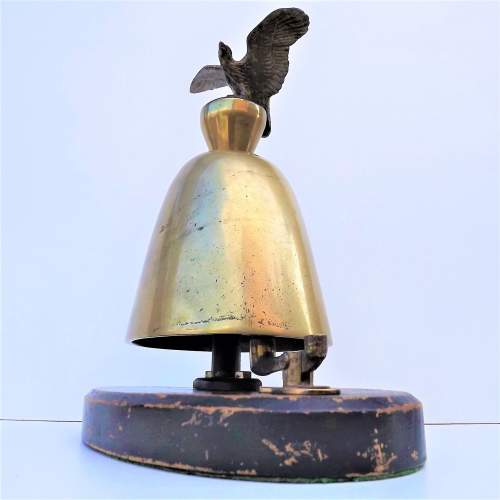 Large 19th Century Austrian Dinner Bell with Bronze Eagle Finial image-3