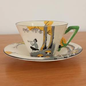 Burleigh Ware Art Deco Zenith Pan Cup and Saucer
