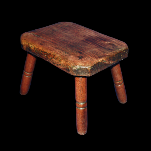 Country Made Footstool on Turned Legs image-4