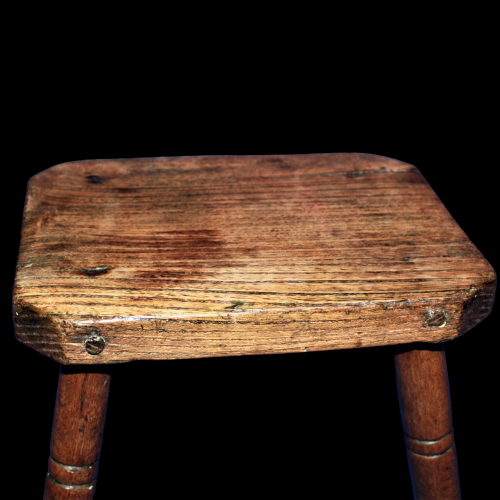 Country Made Footstool on Turned Legs image-5