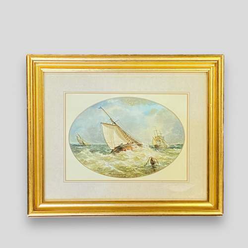 Pair of Framed Edward Swan Boat Watercolour Paintings image-2