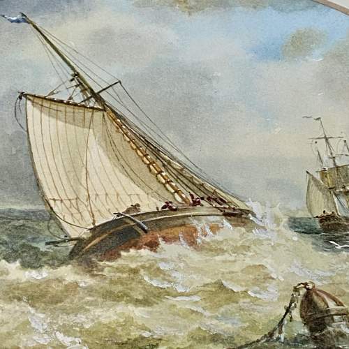 Pair of Framed Edward Swan Boat Watercolour Paintings image-3