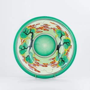 1930's Art Deco Clarice Cliff Bowl in the Green Erin Pattern