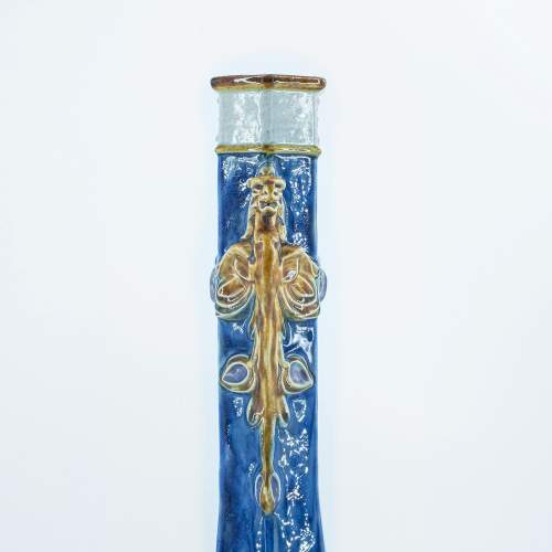 An Antique Doulton Lambeth Hexagonal Sleeve Vase by Francis Pope image-3