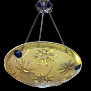 Art Deco Glass Plafonnier Ceiling Light